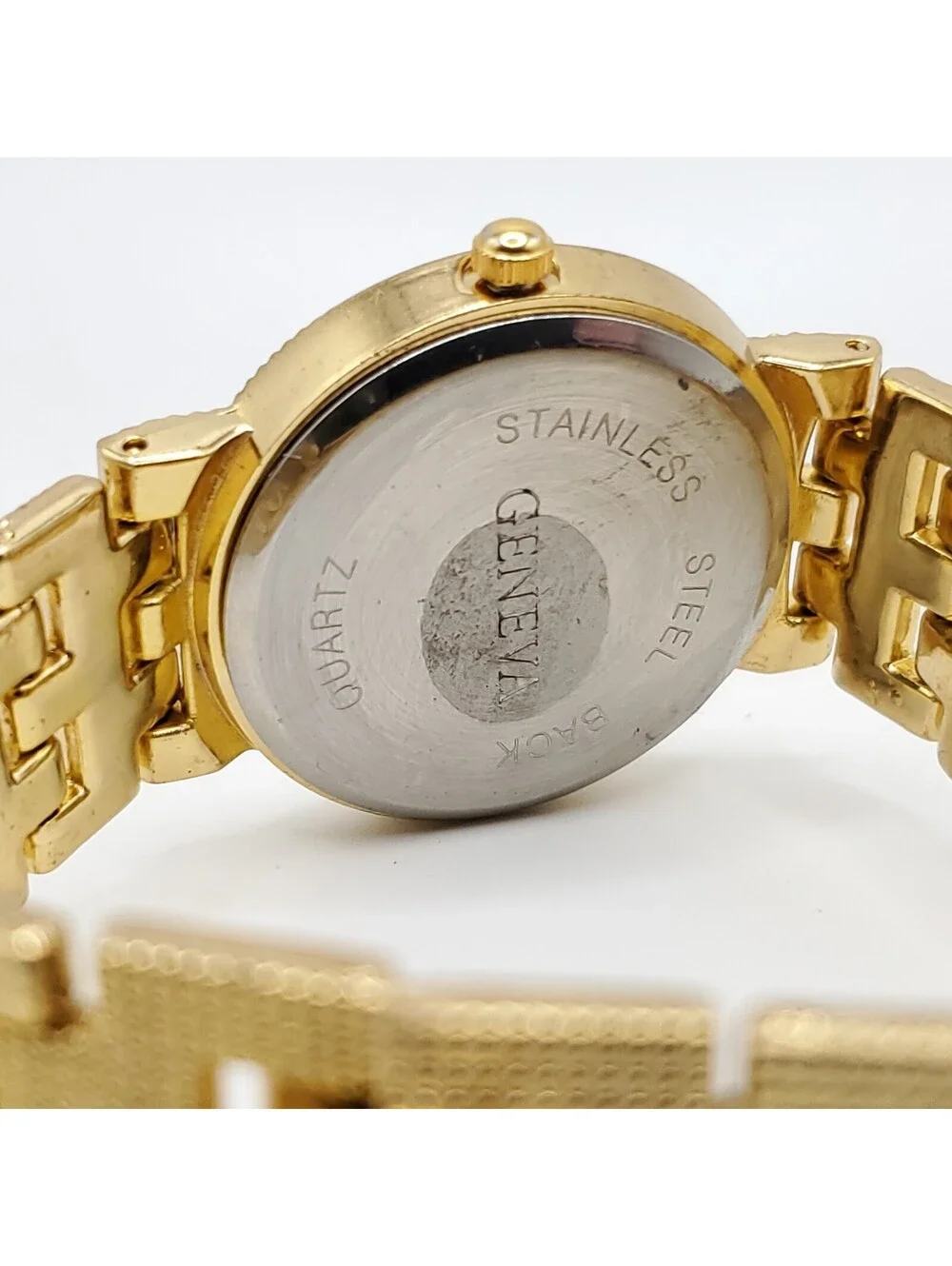 Geneva Quartz Watch Women 31mm Gold Tone Blue Dial New Battery